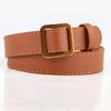 Belt for Women's Ancient Gold Square Buckle Wide Belt, Versatile and Fashionable Soft Belt, Jeans Belt for Women