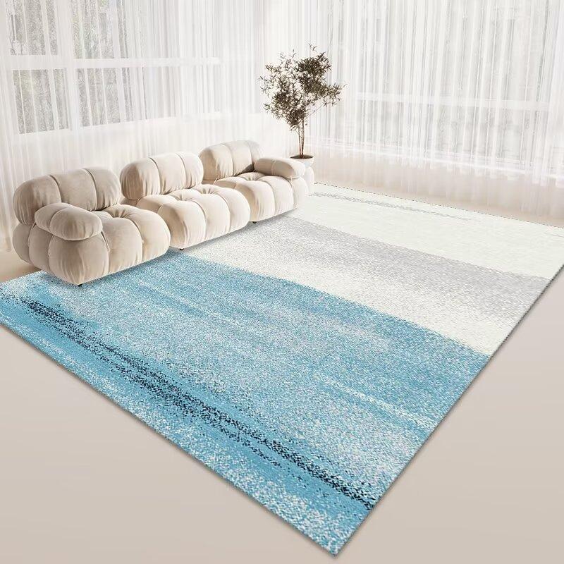 Simple Living Room Sand Carpet, Bedroom Bedside Carpet, Household Commercial Crystal Velvet Thickened Floor Mat