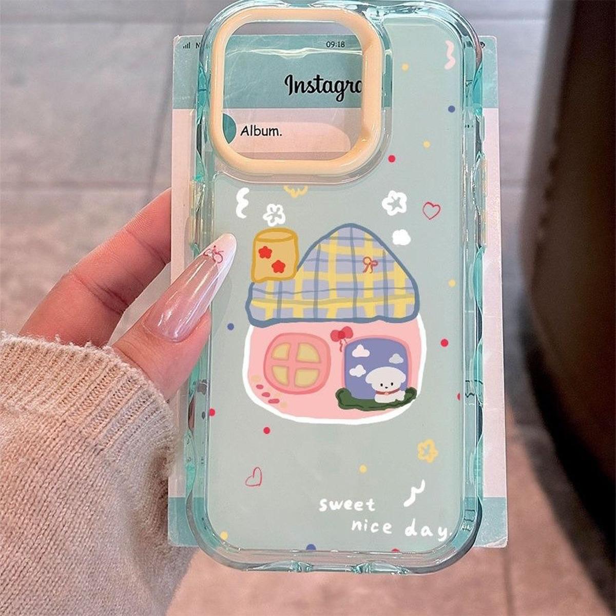 

Colorful Dopamine Two-in-one Mobile Phone Case Ins Stand Three-in-one Mobile Phone Case for Apple Mobile Phone Case Simple Girl For iPhone 16PROMAX