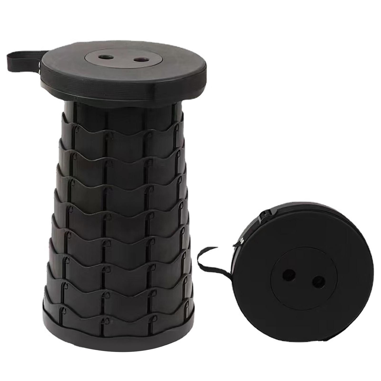 Scaune pliabile retractabile cu înălțime reglabilă, scaun telescopic rezistent la uzură cu retractabil black