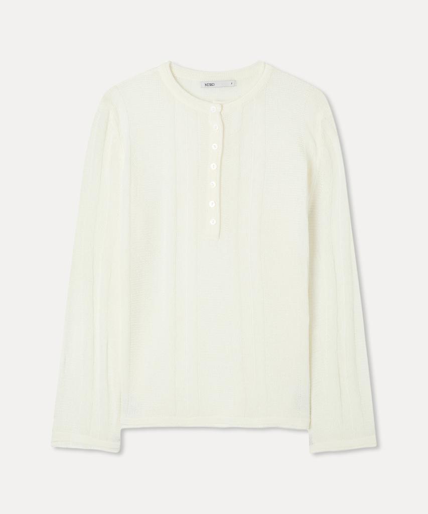MIXXO Loose Fit Henley Neck Knit_Miwkag52Ss