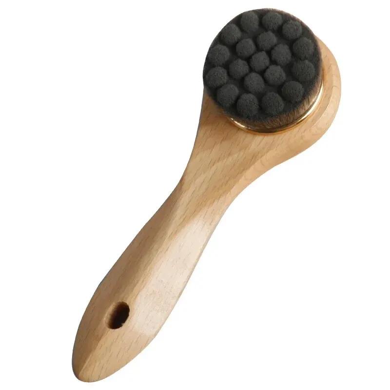 Wooden Handle Face Wash Brush Beech Handle Bamboo Handle Wooden Manual Face Wash Brush коричневый