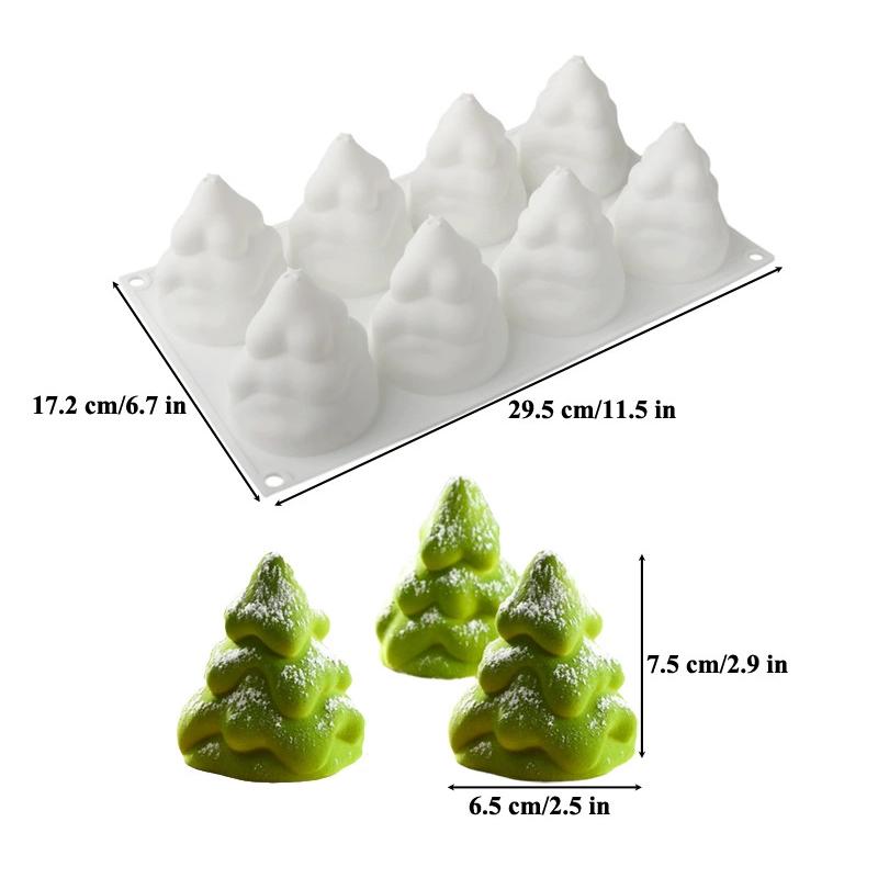 3D Christmas Tree Silicone Molds Chocolate Fondant Cake Molds Non-Stick Food Grade Silica Gel Mould for Candies Baking Tool