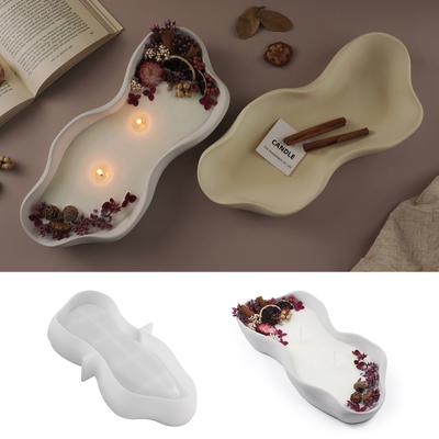 Resin Tray Molds Irregular Silicone Candle Container Molds for Candle Tray Jewelry Storage Tray Plaster Decoration