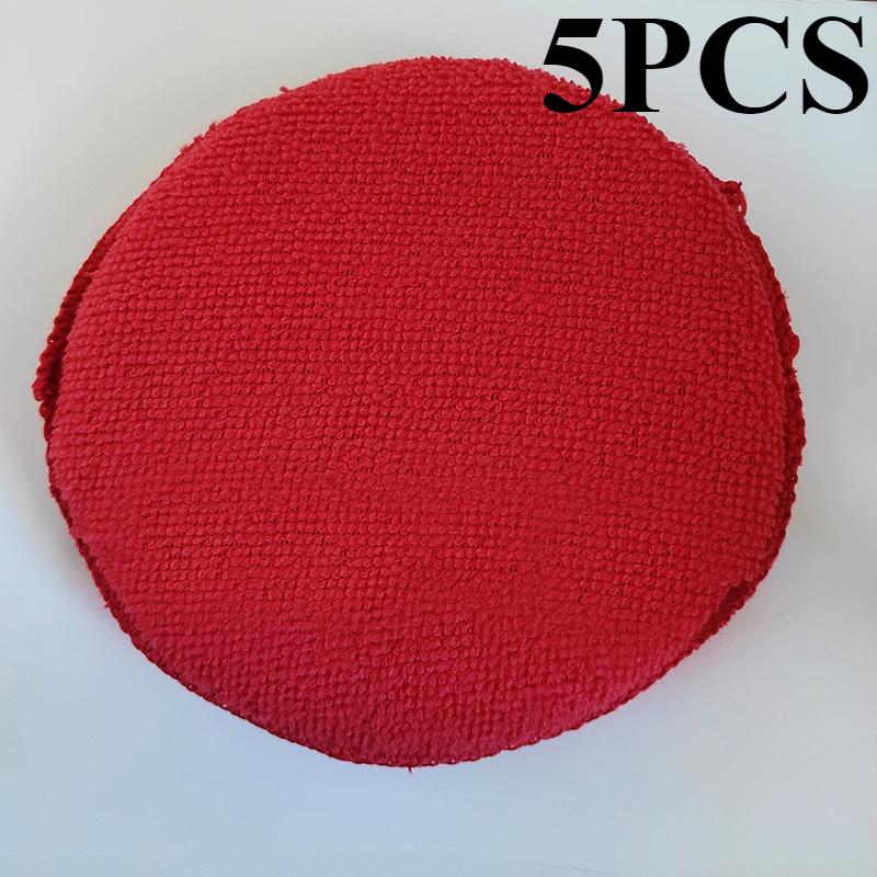 Car Waxing Polish Sponges 5 Inch Car Detailing Wax Applicator Pads Round Pocket Microfiber Foam Sponges Car Cleaning Tools