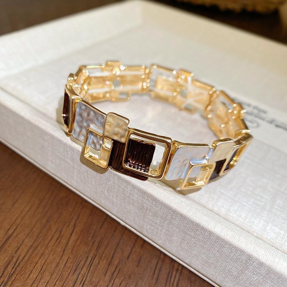 Elastic Stretchable Geometric Bracelet Gold Color Fashion Bracelet for Party Prom Gift