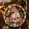 2D Flat Christmas Gnome Pearl Diamond Painting Hanging Ornament, 3D Mixed‑Sized Pearl Beads Craft Acrylic Hanging Kits, 9.72Inch/7.87Inch Two Sizes