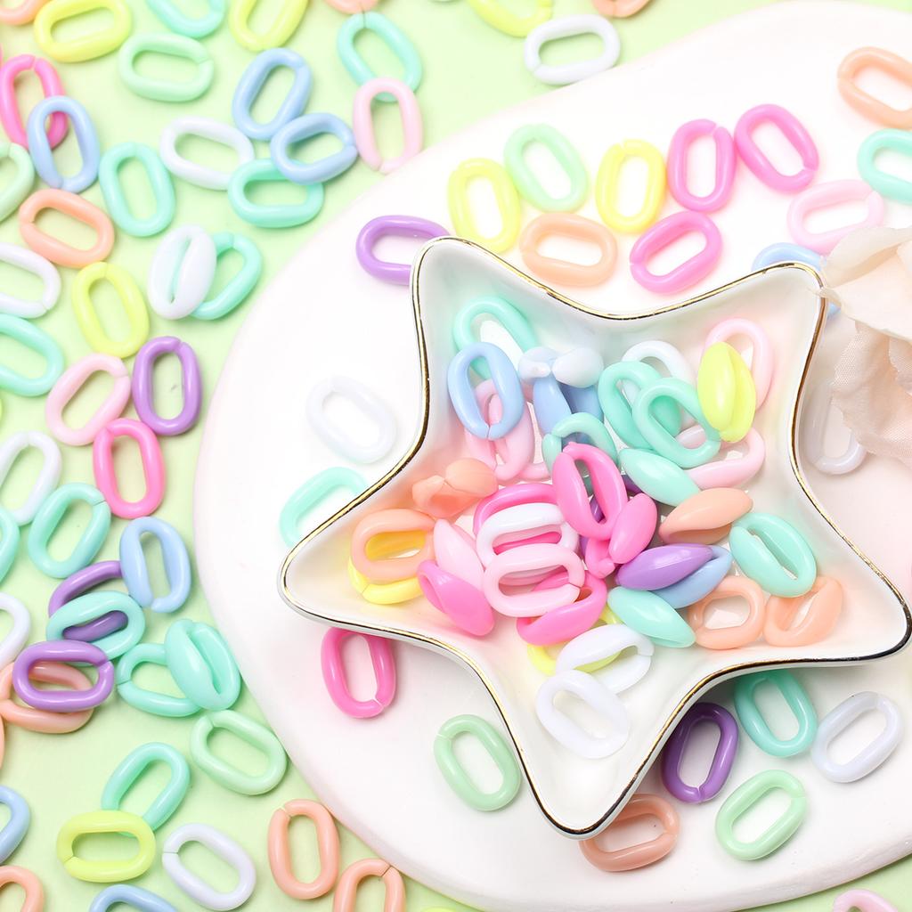 Clear Jewelry Making O Shape Chain Beads Solid Color 300Pcs 11*16mm DIY For Fashion  Beads