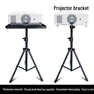 Retractable Adjustable Tripod Projector Stand with Metal Tray and Mobile Gimbal Mount