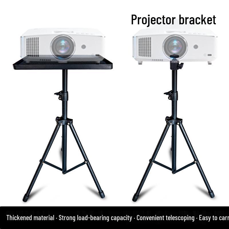 Retractable Adjustable Tripod Projector Stand with Metal Tray and Mobile Gimbal Mount