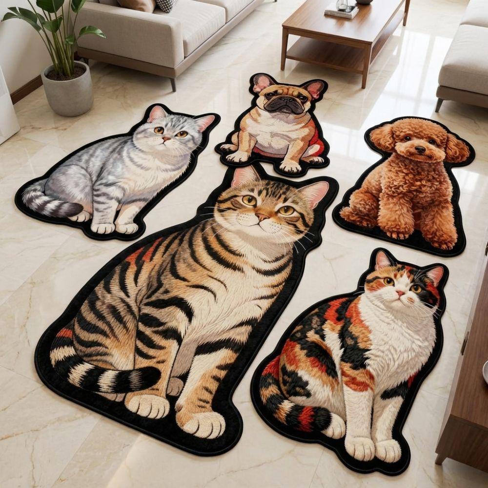 Non-slip Animal Doormat Special-shaped Room Floor Rug New Cat Dog Carpet  Bedroom Living Room Decor