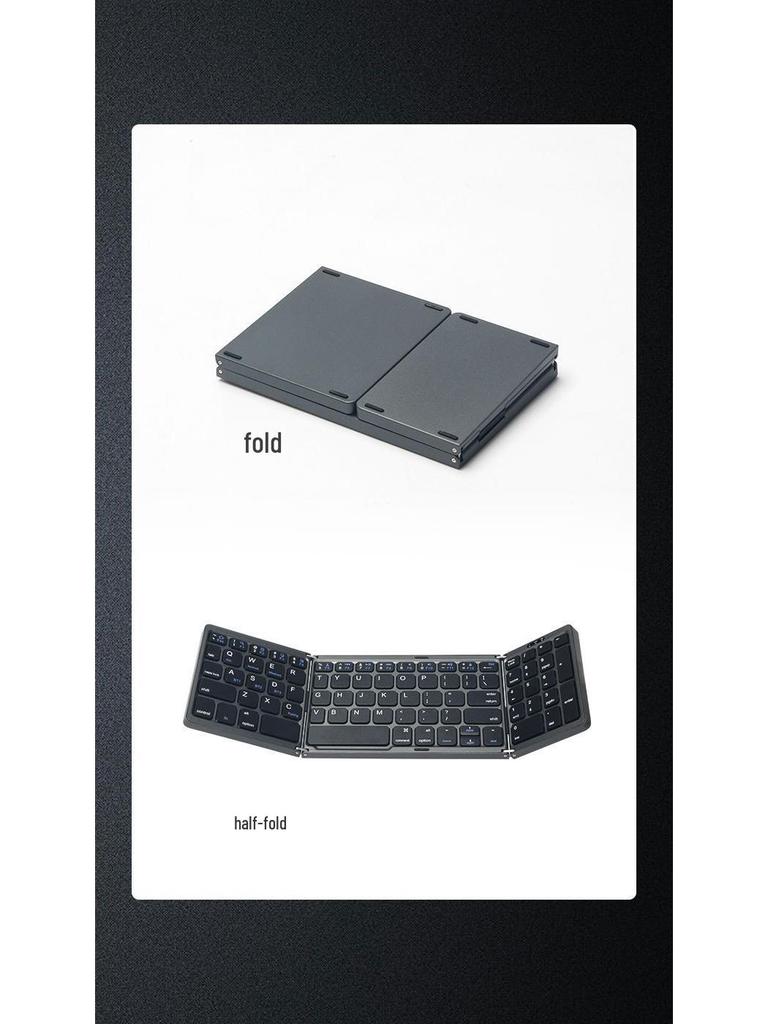 Foldable Bluetooth Keyboard: Compact, Silent, Ideal for Business Travel with Phones, Tablets, & Office Use.