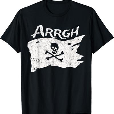 ARGH Pirate Skull and Crossbones Jolly Roger ARGH Pirate T-Shirt