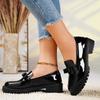 Retro Lakierowane Pojedyncze Buty Jesień Nowe Casualowe Modne Zestaw Stopy Kokarda Motylkowa Dekoracja Jednolity Kolor Damskie Buty