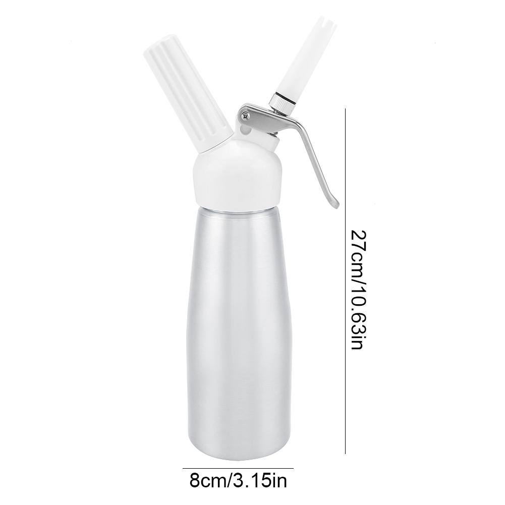 500mL Whipped Cream Dispenser Foamer Portable Cream Whipper for Coffee Desserts Silver