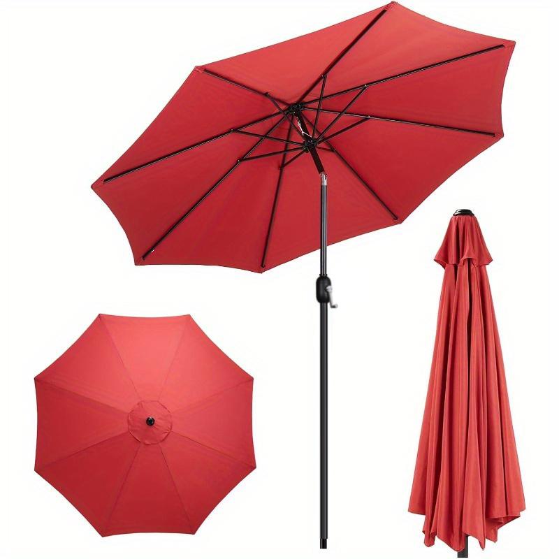 9ft Outdoor Patio Umbrella with Push Button Tilt and Crank Handle, Outdoor Patio/Market Table Umbrella, UV Protected, Waterproof