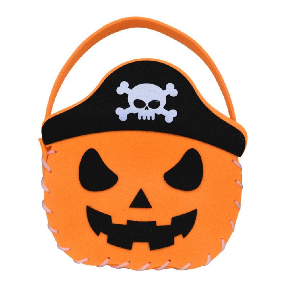 Storage Bucket Halloween Candy Bag Trick Or Treat Gift Basket Cartoon Halloween Bag  For Kids