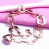 Rose Gold-Plated Purple Gold Women'S Fashion Atmosphere Hollow Wide Version Foreign Gas Color Gold Bracelet