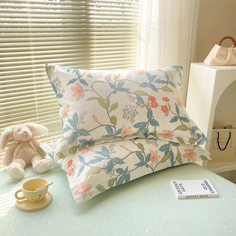 100%Cotton Pillowcases Pair Pack Cotton Pillowcases for Home Use 48x74cm Pillow Case Skin-friendly Comfortable 2pcs pillowcases