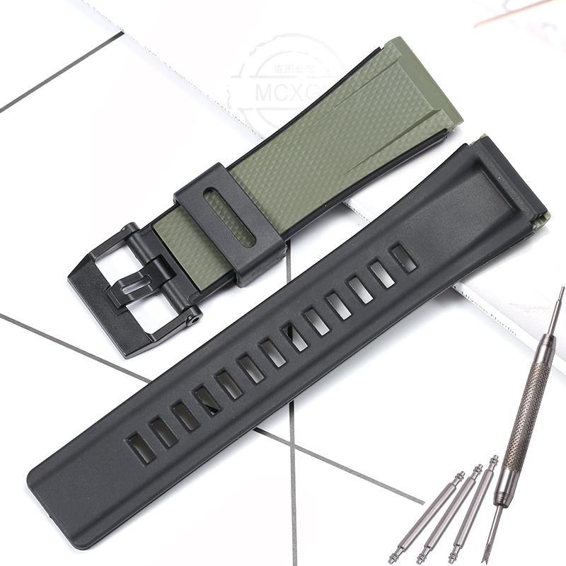 24 mm-es gyanta szíj alkalmas Casio Pro Trek GA2000 PRG-600 PRW-6600 PRG650 órákhoz Férfi sport vízálló óra kiegészítők