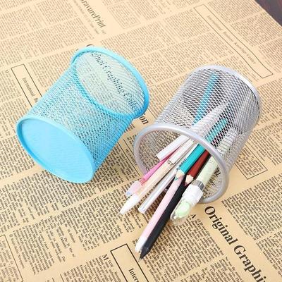 Creative Metal Pen Pencil Pot Holder Office Desktop Organizer Box Makeup Brush Storage Cute Desk Accessories School Supplies