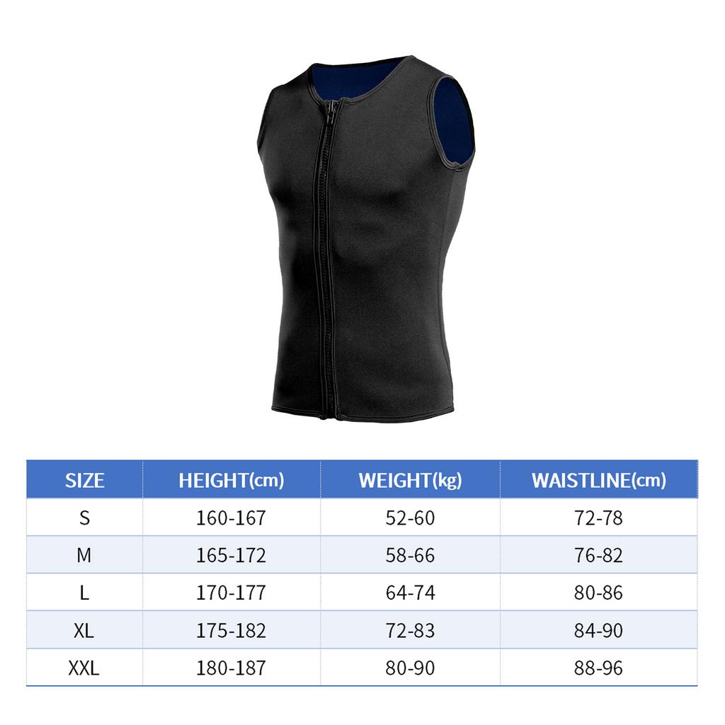 Potápěčská vesta 2MM Zip Neopren Bez rukávů Šnorchlování Plavecký top Tepelná ochrana pro Surfing Potápění Vest L