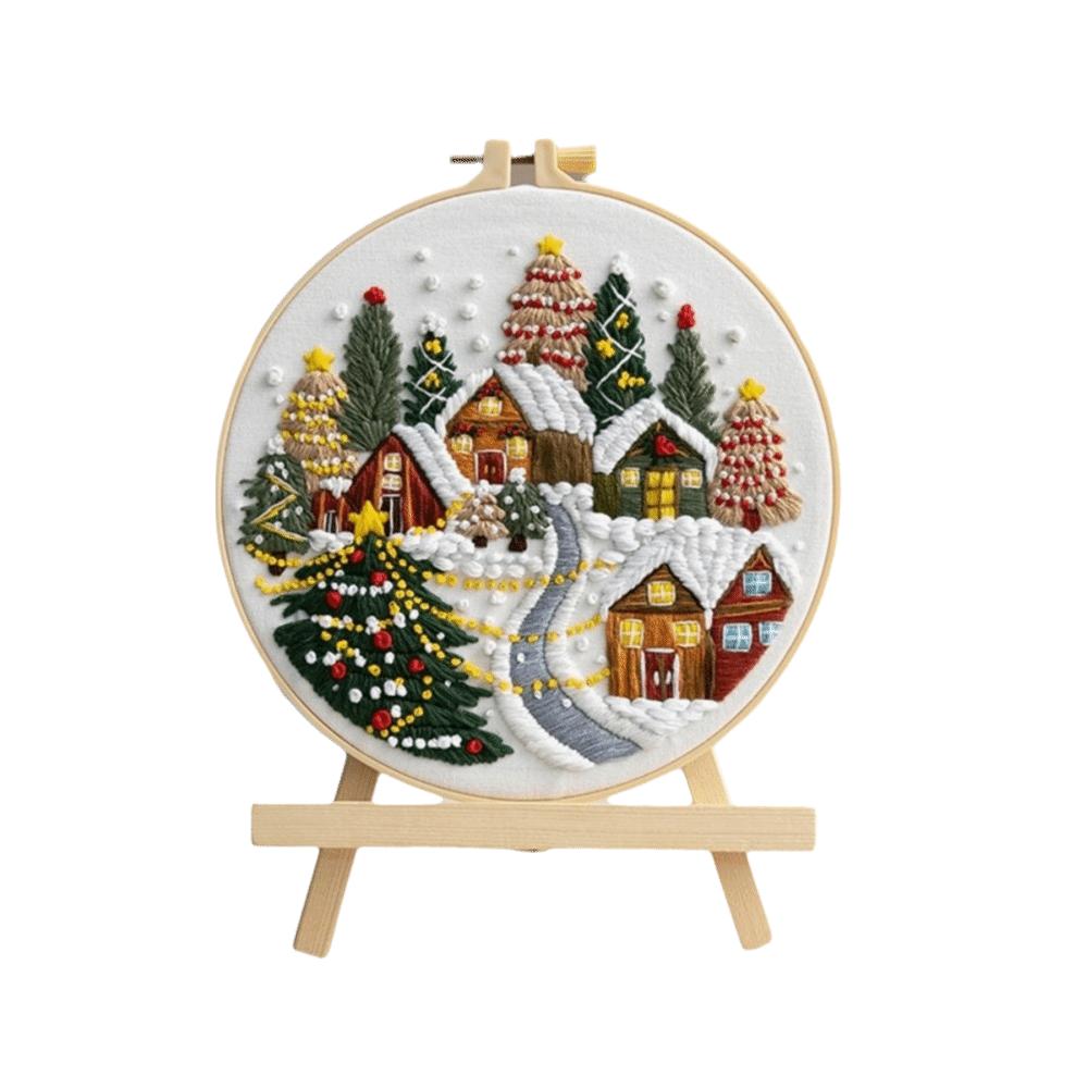 Santa Claus Christmas Embroidery Kit Handmade DIY Embroidery Kit Xmas Embroidery Craft Set  Indoor