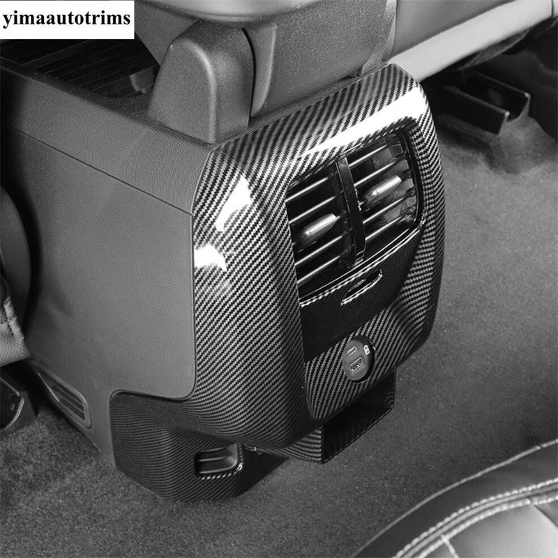 For Ford Mustang Mach E  - Carbon Fiber Door Glass Window Lift Switch Panel Rear Seat Air AC Vent Cover Trim Accessories