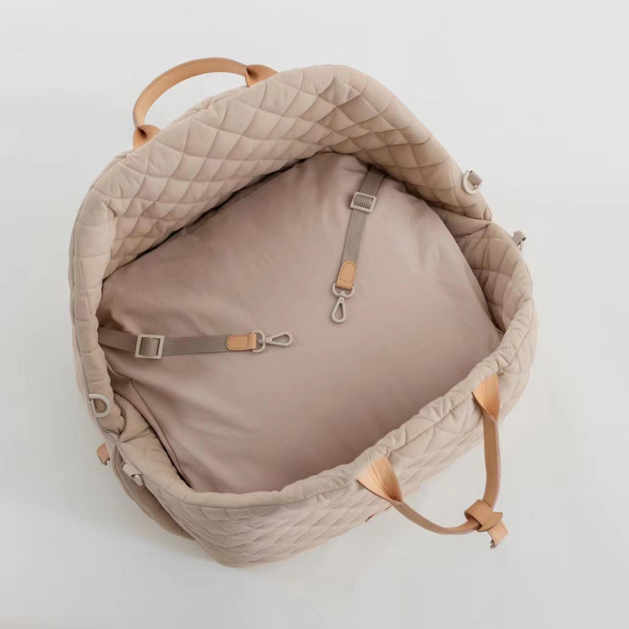 

Versatile Quilted Pet Carrier: Handheld 3-in-1 Car Seat, Dog/Cat Carrier & Pet Bed 58x30x36cm хаки