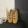 Bow inner height increase square head Mary Jane women's shoes 2025 new retro shallow mouth rivet ballet flats