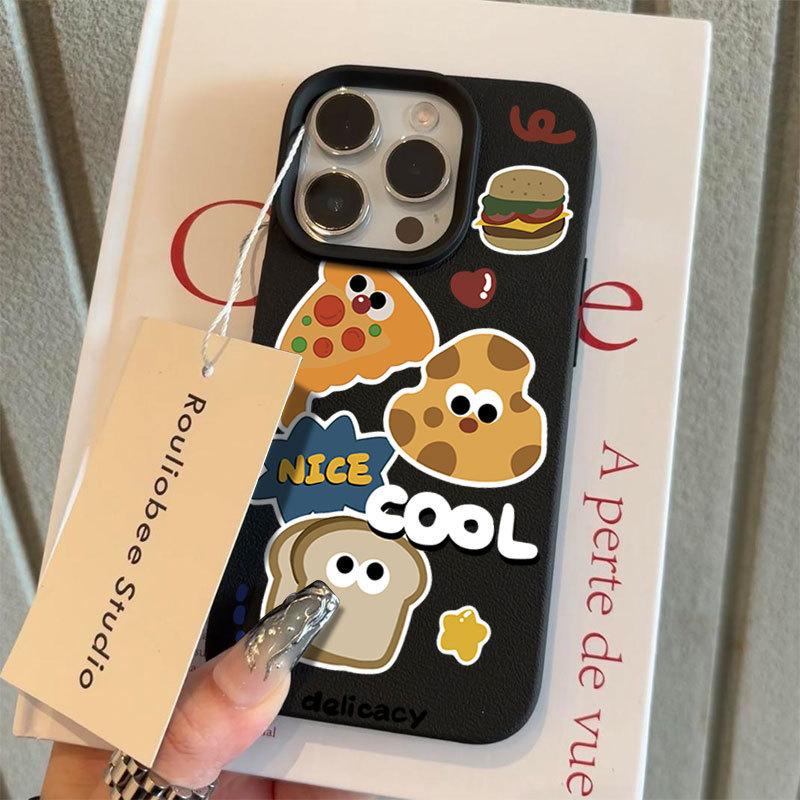 Fun Cartoon Toast Cookies for IPhone16promax Phone Case for Apple 15pro Girl 14 Creative
