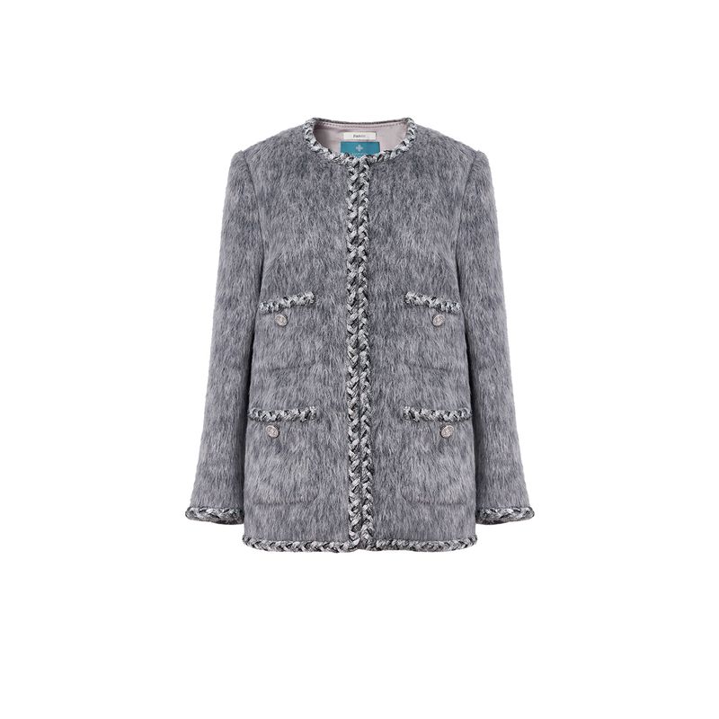 

Blacknini Yinwaf/ Жаккардовая верхняя одежда Итальянская Биела Сули Детская верхняя одежда из матовой шерсти альпаки Biela Sulli brushed Outwear S