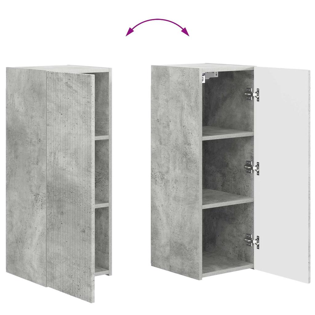 Wall Mounted TV Cabinet Set 2 pcs Concrete Grey Particleboard