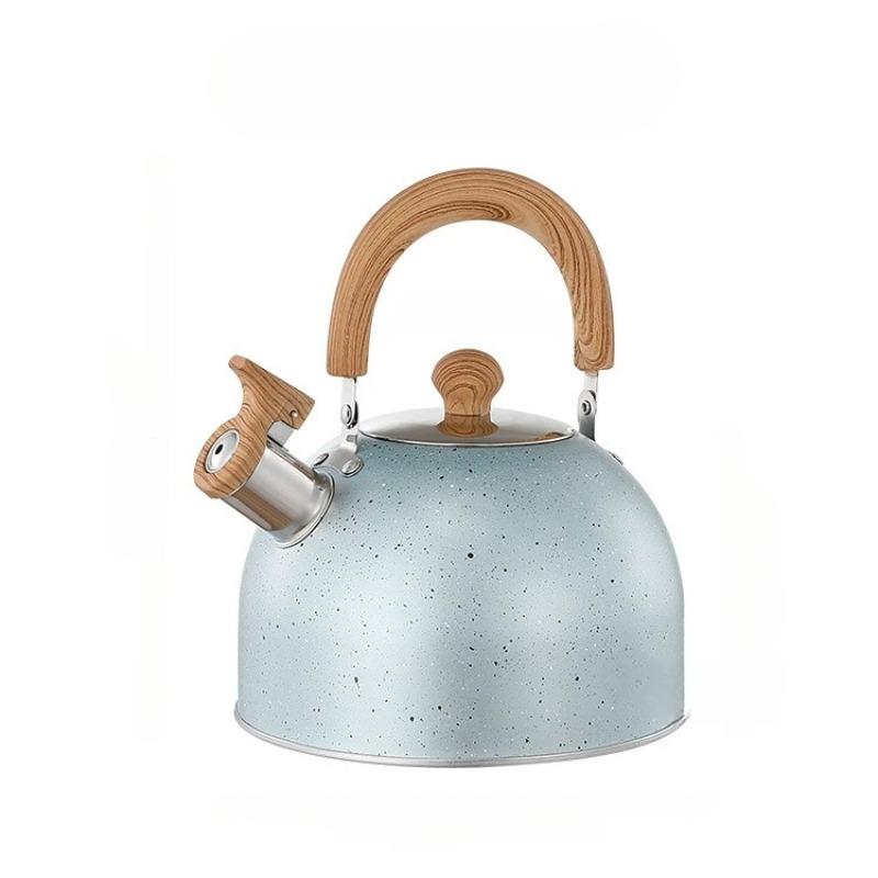 

2/3 л Чайник со свистком с ручкой против ожогов, нержавеющий чайник со свистком, пищевая нержавеющая сталь, для плиты, домашний чайник 2L