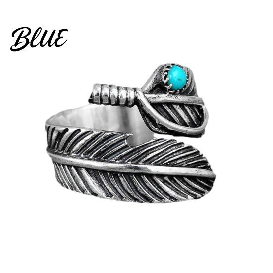 Anello Turchese Portafortuna Anelli Western per Donne Regolabile Verde