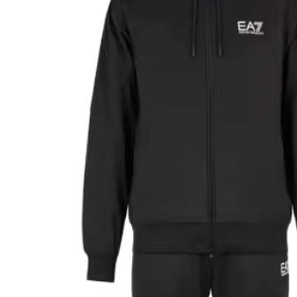 Emporio Armani EA7 FW24 Logo Letter Print Hooded Zip Long Sleeve Casual Sports Suit Men suit Black 6DPV70-PJHCZ-1200