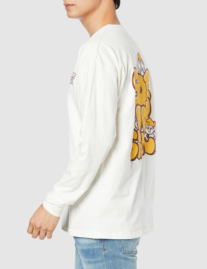 IMPROMES Casual SIDEWAYSTANCE Long Sleeve Character Logo Print T-Shirt, Men's, White