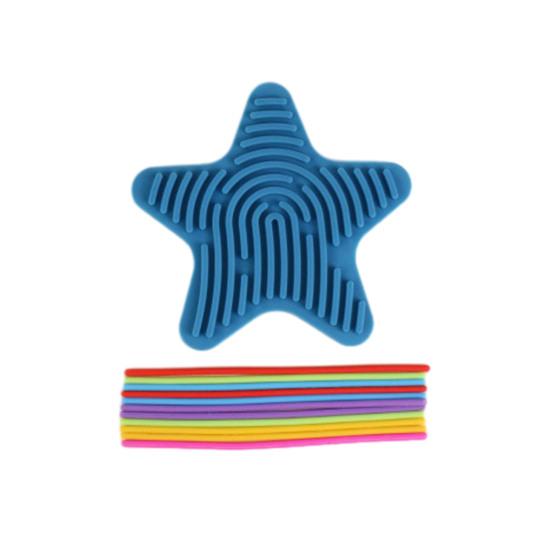 Силиконовая сенсорная доска для активности со звездами, снятие стресса, двусторонняя сенсорная доска со шнурками, для мальчиков и девочек, бесшумная синий