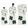 3Pcs PU Leather Golfs Club Head Cover Leaf Pattern Putter Cover Fairway Wood Headcover Hybrids Cover Golfs Accessory