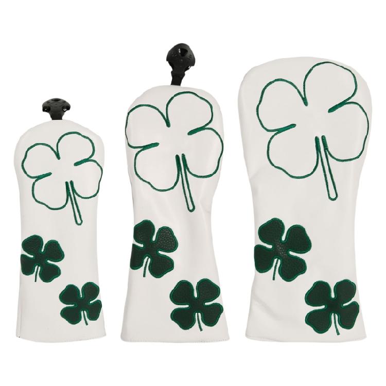 3Pcs PU Leather Golfs Club Head Cover Leaf Pattern Putter Cover Fairway Wood Headcover Hybrids Cover Golfs Accessory 1
