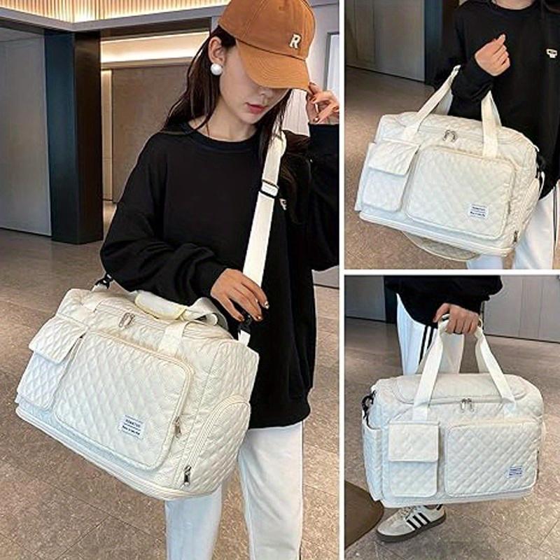 Women's Weekender Bag with Shoe Compartment & Expandable Toiletry Bag - Durable Oxford Fabric Travel Duffel, Spacious Overnight Tote for Gym, Hospital