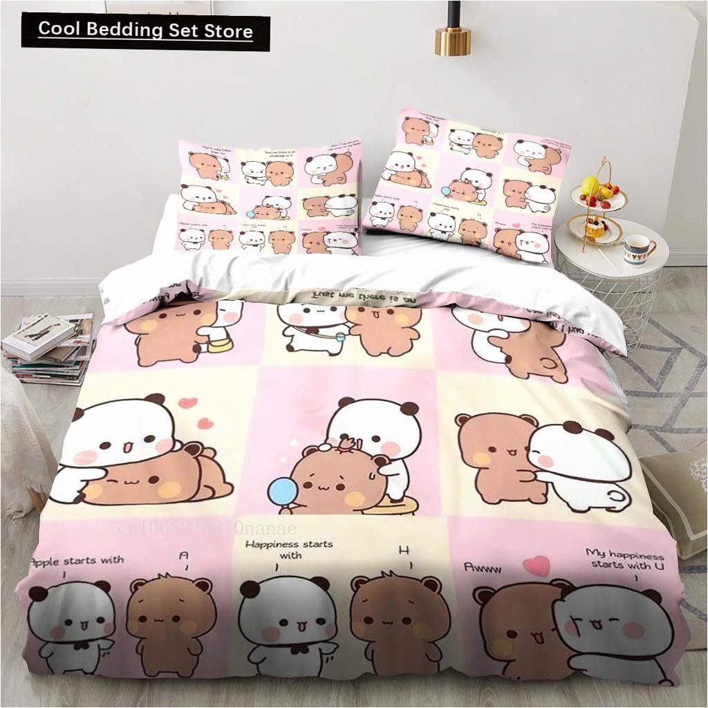 Cute Bubu and Dudu Cartoon Print All Season Twin Bedding Set 2/3 Piece Comforter Set Bed Duvet Cover Double King Comforter Cover