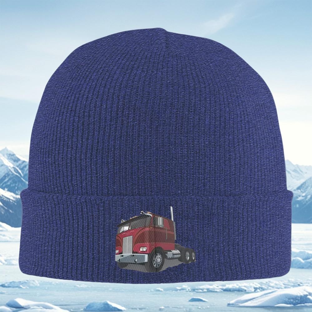 

Truck wheels design red cabin structure Men Women Unisex Knitted Hat Beanie Pullover Cap Winter Thermal Warm Christmas Outdoor C
