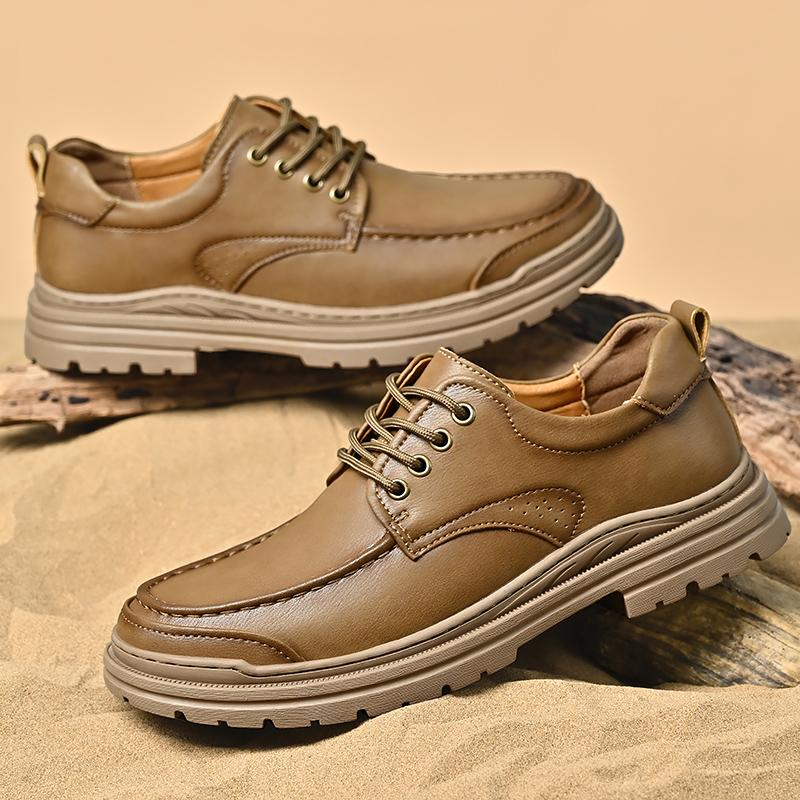 2024 Spring Autumn New Men's Genuine Leather Shoes Thick Sole Oxford Shoes Versatile Business Casual Shoes Men's Suit Shoes