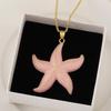 Fashion Ocean Series Starfish Necklace for Women High-end 18k Gold Plated Stainless Steel Collarbone Chain