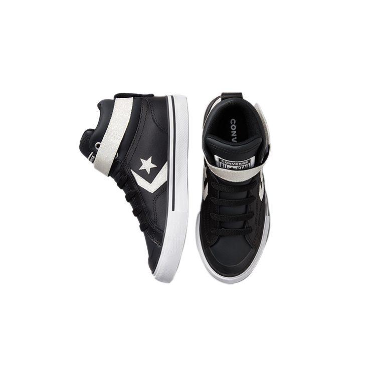 Converse Pro Blaze Strap Abrasion Resistant Abrasion Resistant High Top Kids' Skateboarding Shoes Black White 672128C