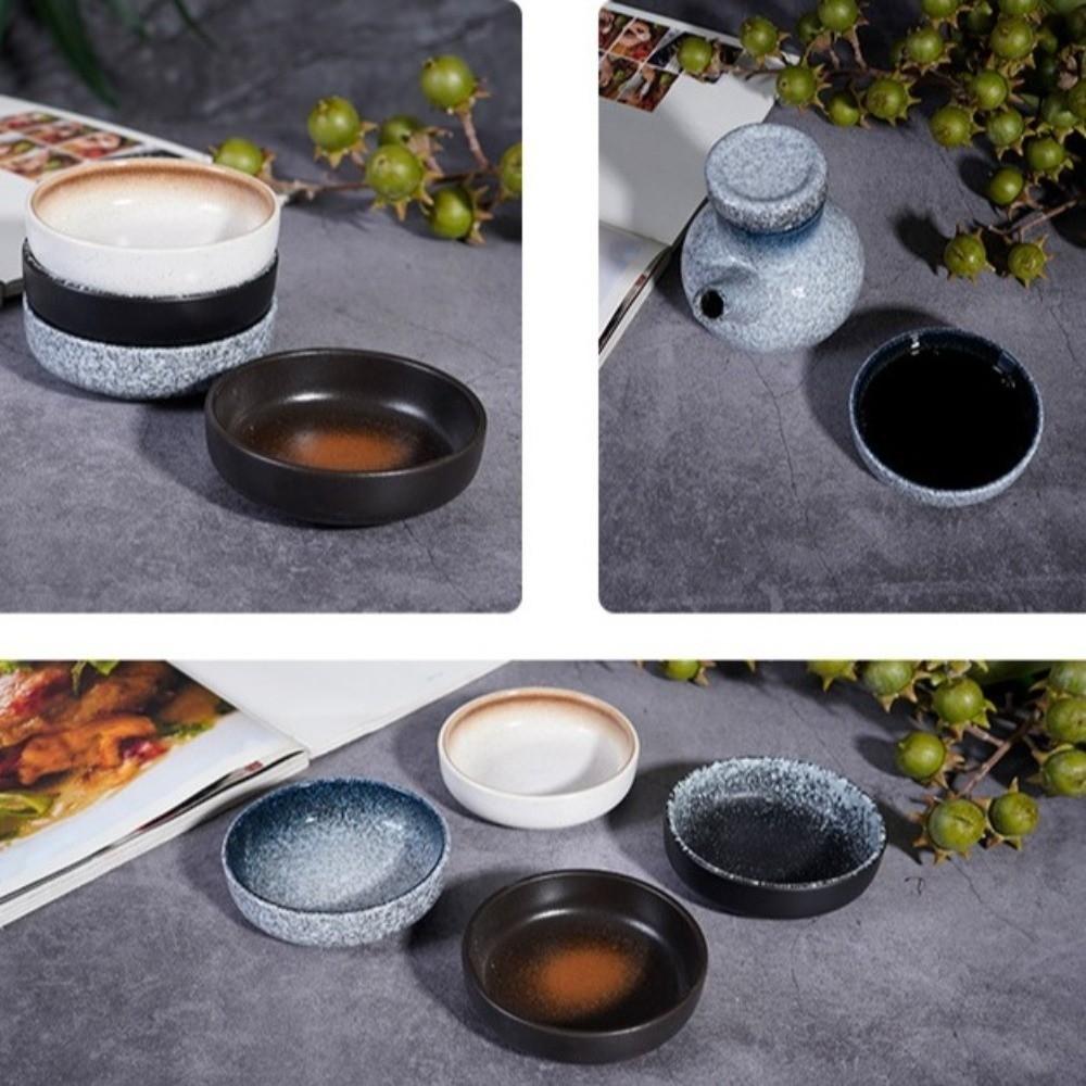 Retro Seasoning Dish Ceramic Ceramic Plate Japanese Style Dipping Bowl Japanese Cuisine