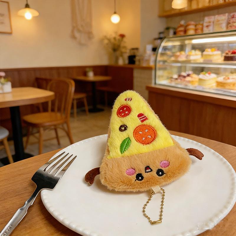 Plush Food Charm Keychain – Cake & Baguette Dolls, Fun School Activity Gift