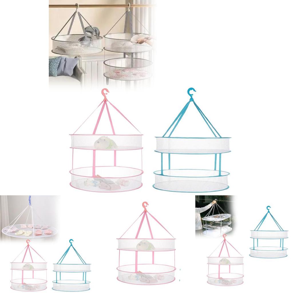 Double Layer Clothes Drying Rack With Telescopic Frame For Indoor Outdoor Laundry