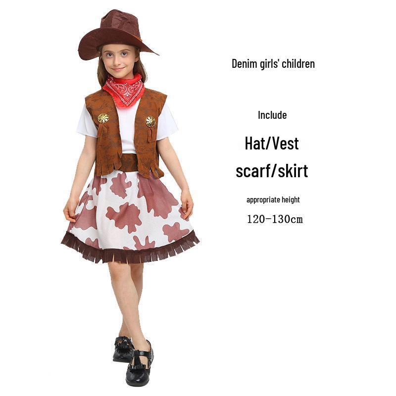 

Детский ковбойский костюм на Хэллоуин: Костюм-жилет «Вестерн Маскарад» Girl Cowboy M